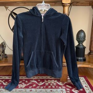 Black vintage juicy couture terrycloth zip-up